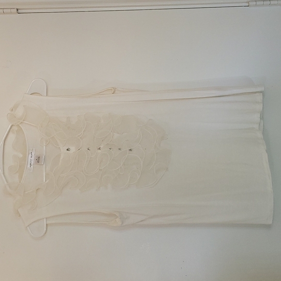 August Silk Sleeveless Top Ruffled Size Medium - Picture 1 of 7